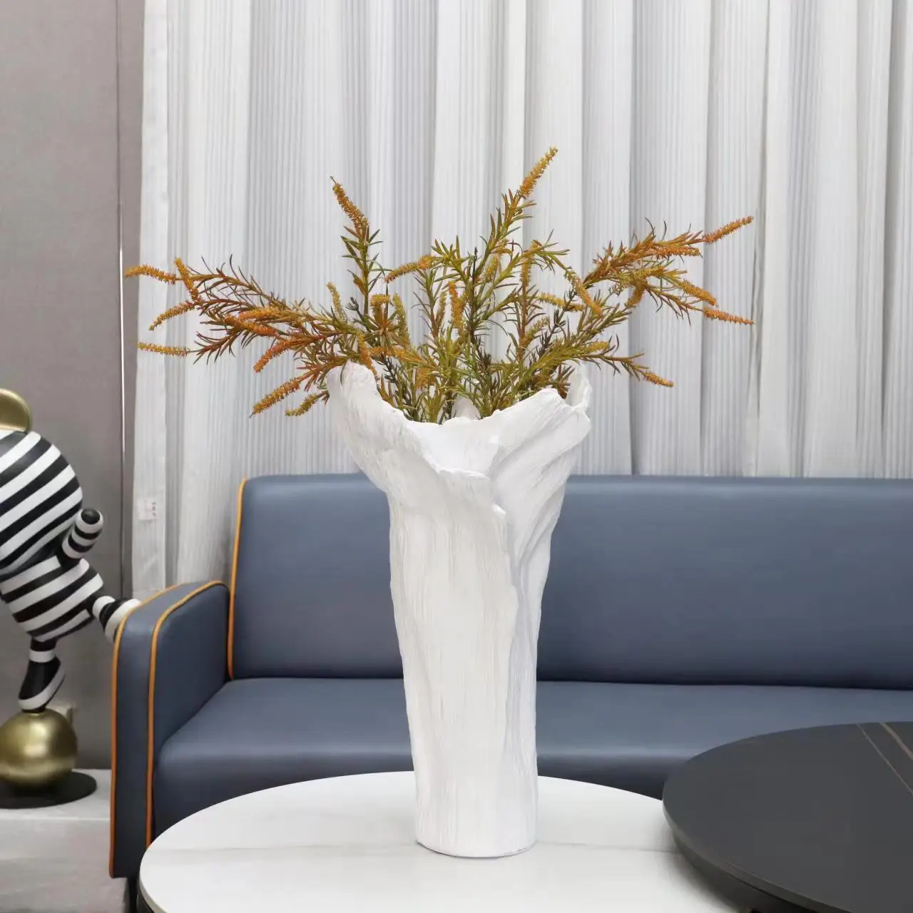 Dry flower large stump flower device light luxury creative crafts home living room vase porch model room soft decoration