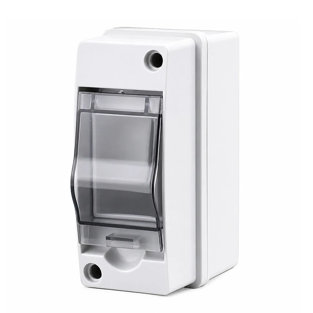 1Pcs HT-2 Waterproof Distribution Box 2 Way IP65 Waterproof Breaker Box Flame Retardant UV Protection MCB Protection Box