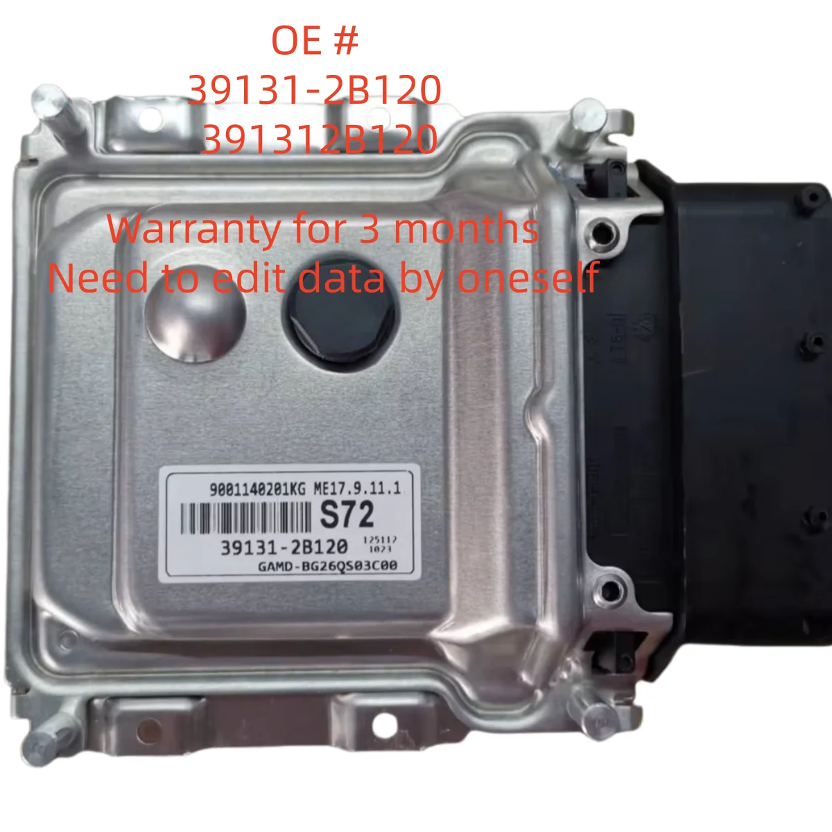 High quality 39131-2B120 391312B120 S72 ME17.9.11.1 ECU Engine Computer Board Fit For Hyundai