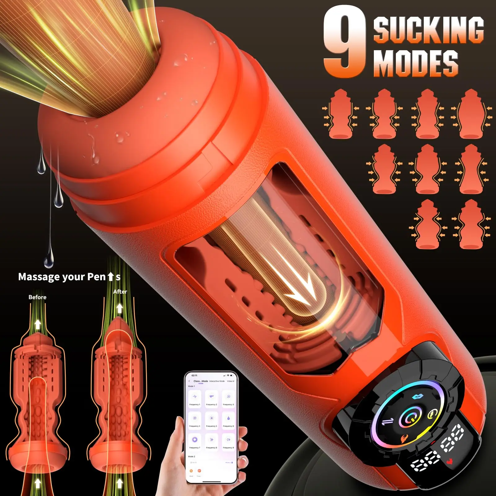 KUSHOR Automatic Male Masturbator APP Control Vibrating Sucking Thrusting Masturbation Cup Penis Pump Adults Sex Toy for Men view 4