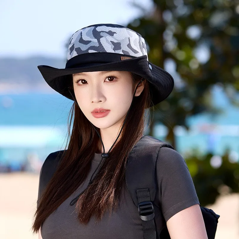 Outdoor fisherman's hat women's wide-brimmed sunshade quick-drying breathable climbing men's camouflage