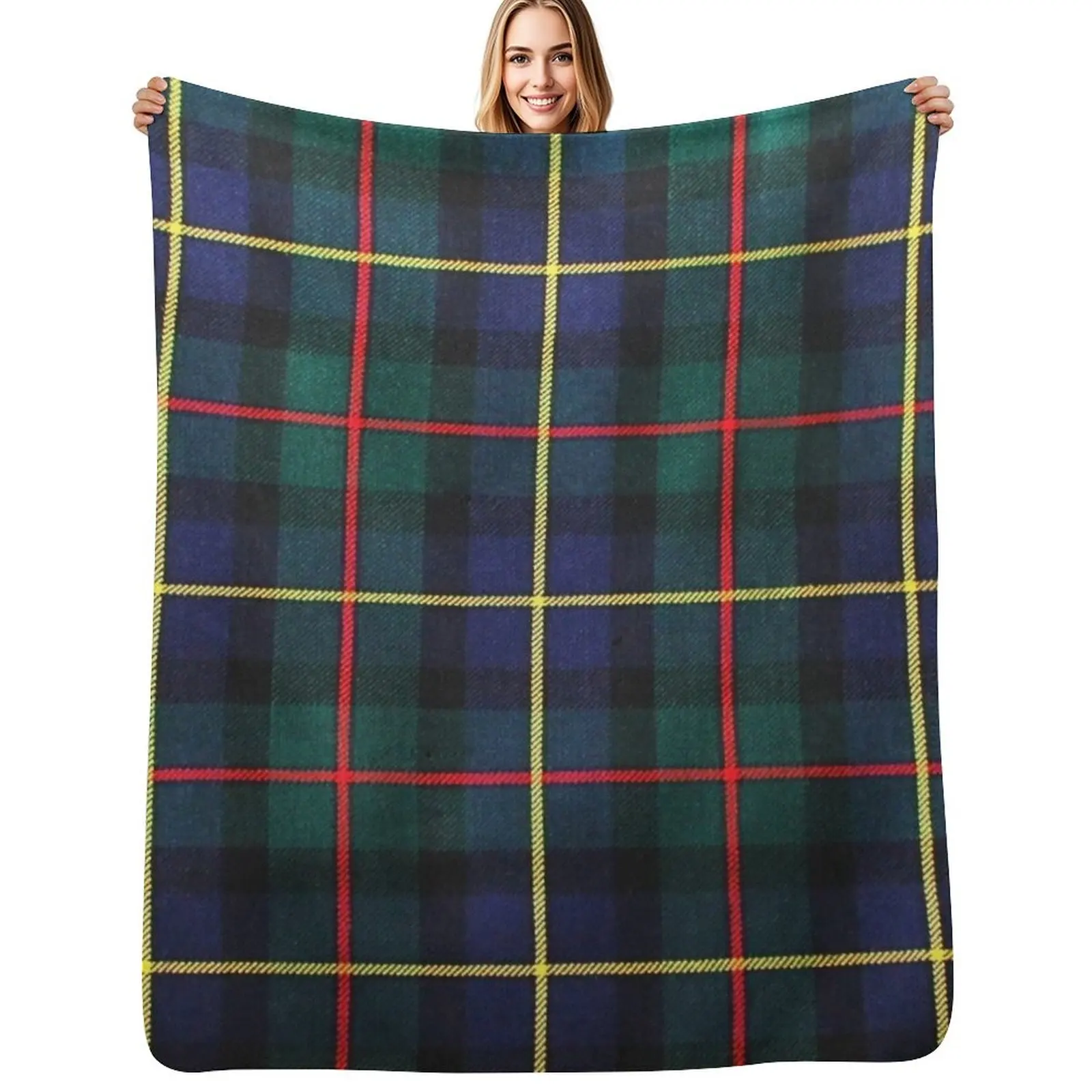 MacLeod Hunting Tartan Throw Blanket Spring Fall Cozy Throw Blanket for Couch