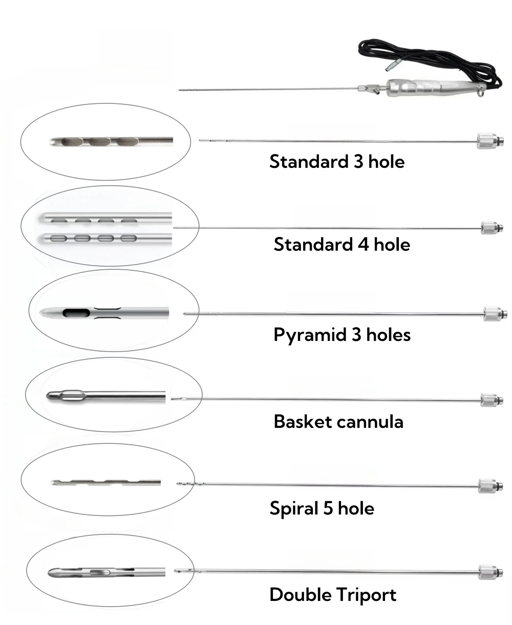 Aspiration Cannula with Multiple Shaped Tips Compatible with Vibsulpt Pro Hub Double Enhandce No Leakage