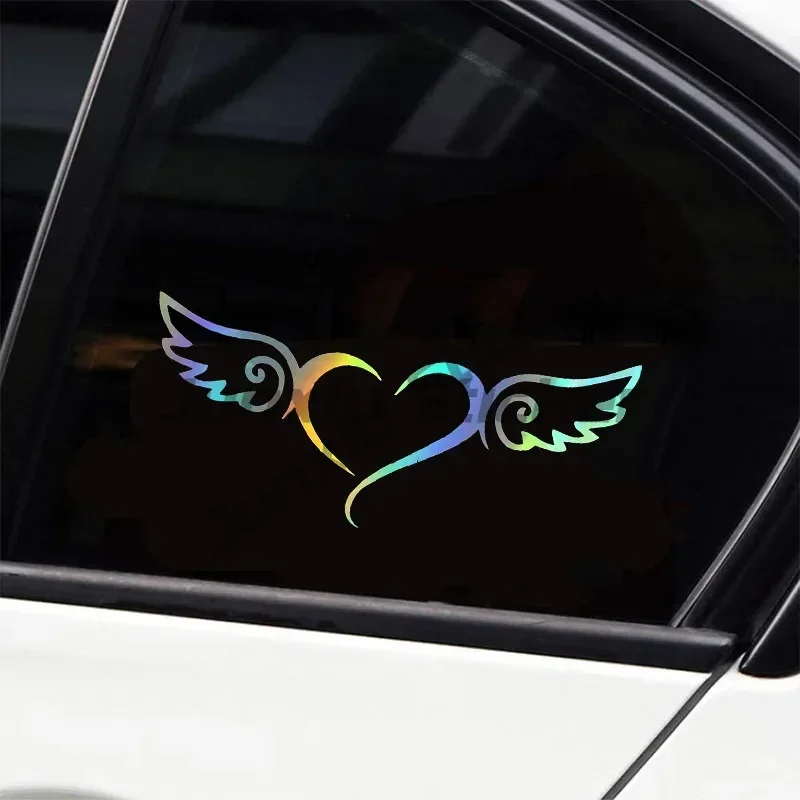 

Heart-Shaped Angel Wings Car Sticker Personalized Creative Window Laptop Decorative Vinyl Film Decal Auto Accessories