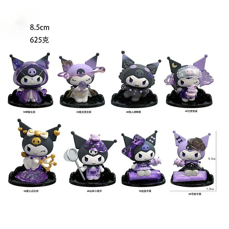 Sanri Kuromi Dark and Cute Kuromi Werewolf Killing Blind Box, figura temática de identidad, decoración de escritorio, regalo de cumpleaños para niñas