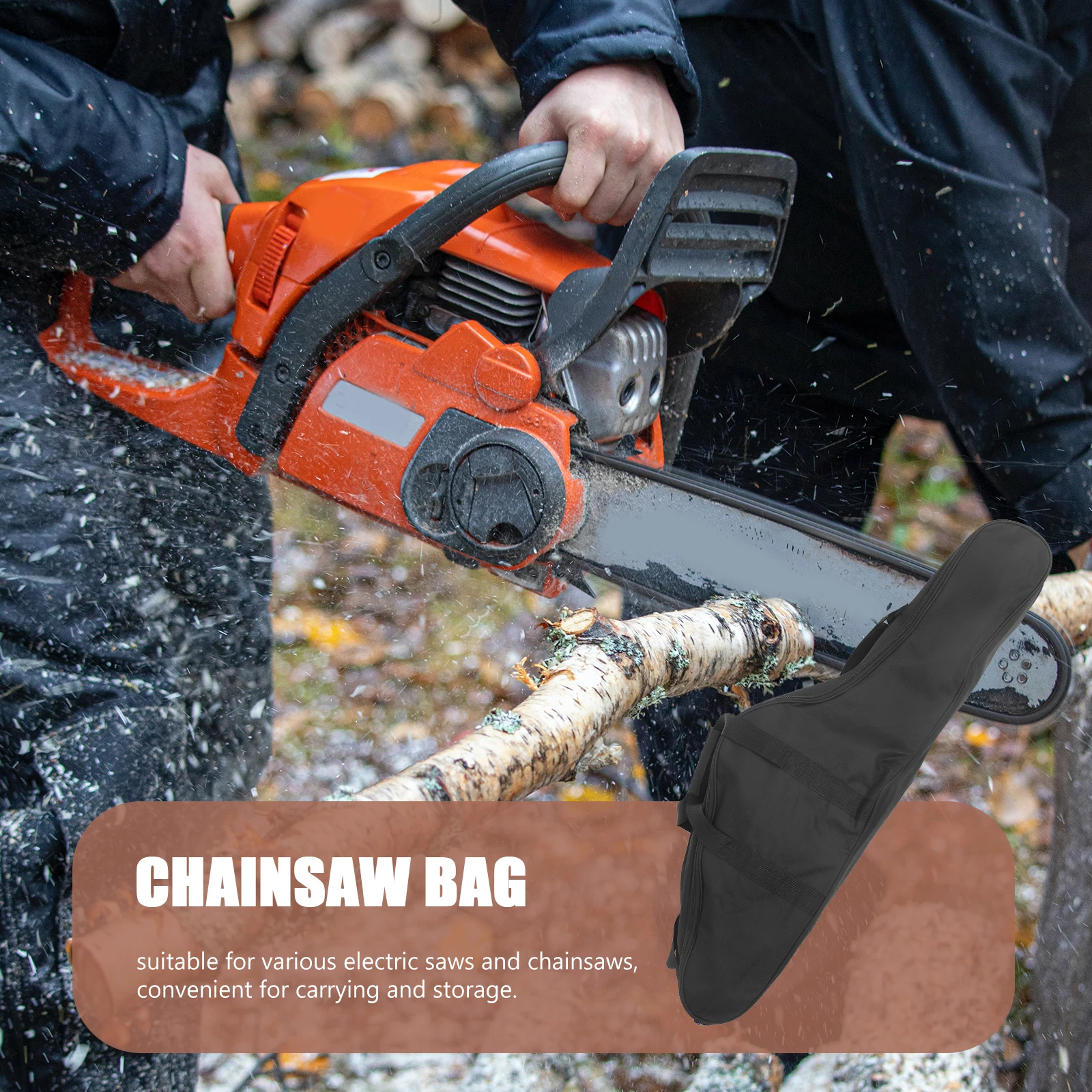 

Chainsaw Storage Large Capacity Canvas Electric Chainsaw Holder Gear Bag Carrying Case Tools Portable Outdoor Black