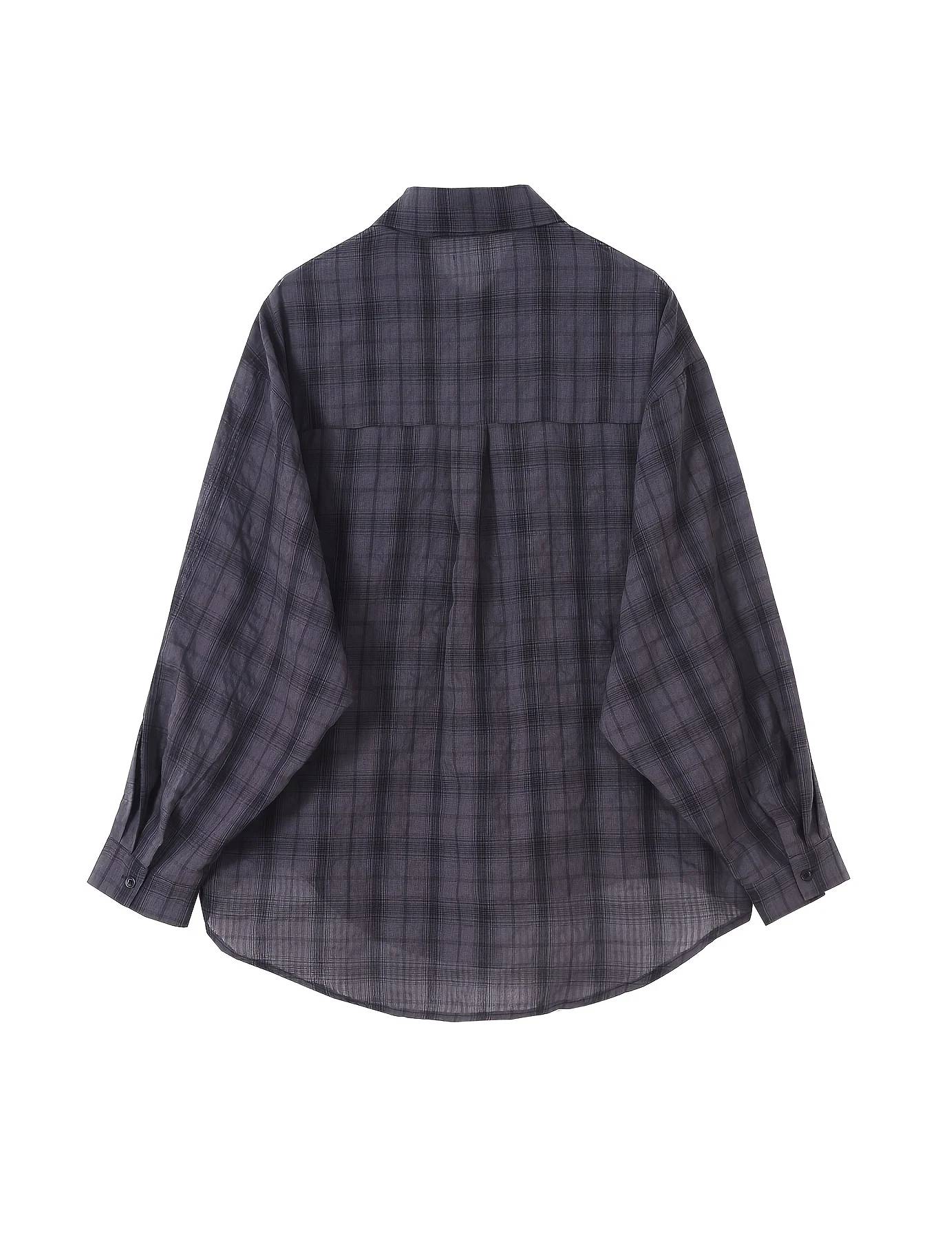 Women's Plaid Shirt Casual Long Sleeve Polyester-Blend Collared Button-Front Chest Pockets Spring Summer Wear