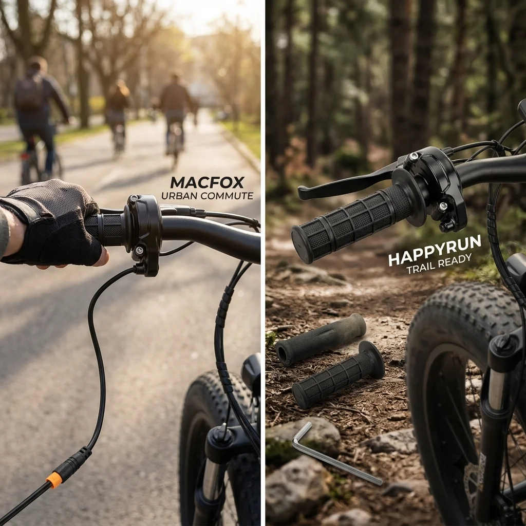 For Macfox HappyRun Freego Heybike Motorcycle Dirt Bike Handlebar Accelerated Handle Throttle Throttle Turn Grip 12V-72V