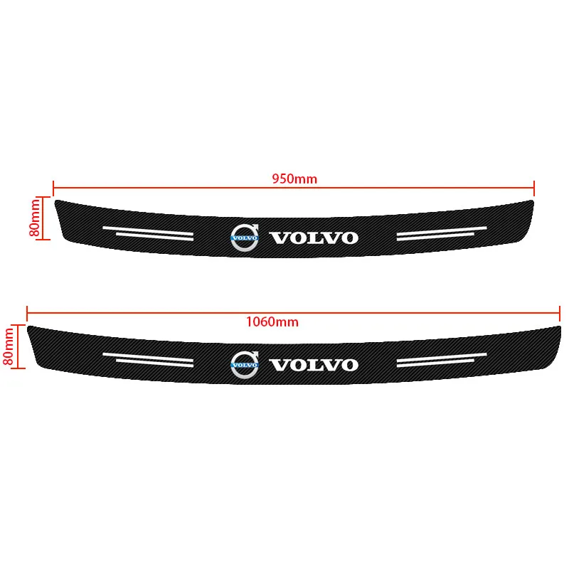 Car Rear Bumper Protector Sticker Carbon Fiber Car Tail Trunk Guard Accessorie For Volvo Xc90 S60 Xc60 Xc70 Xc90 Fh V50 S40 C30