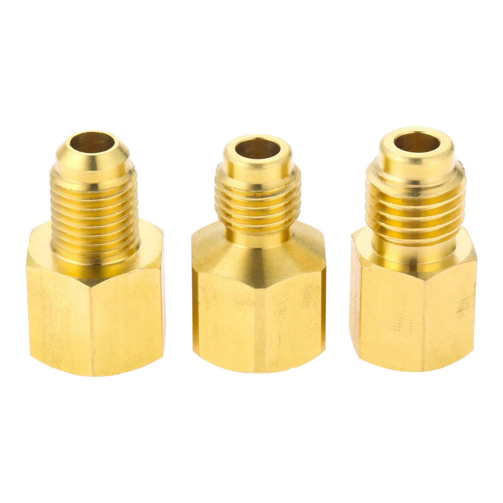 3 sztuk/zestaw R134A Adapter zbiornika czynnika chłodniczego, R410a montaż pompy próżniowej z 5/16 "SAE kobieta x 1/4" SAE mężczyzna R12 R134A Adapter zbiornika