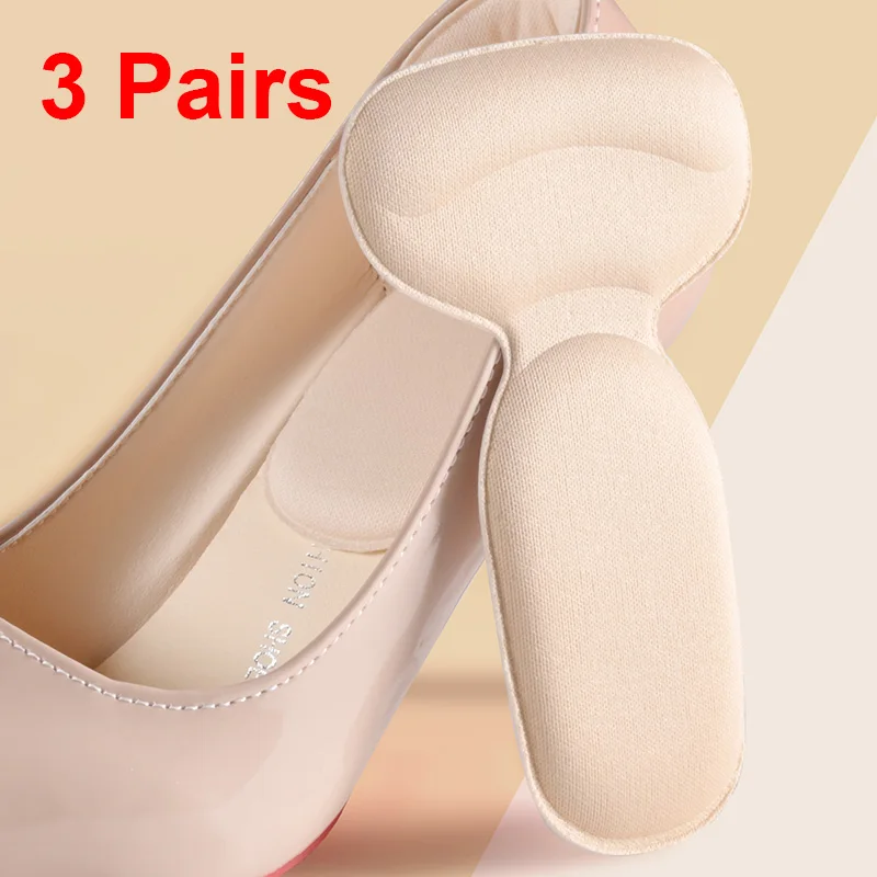 3/6Pairs Heel Pad With Insoles Attached To The Heel, Memory Foam Insoles High Heels, Anti-Wear Shoe Heel Pads
