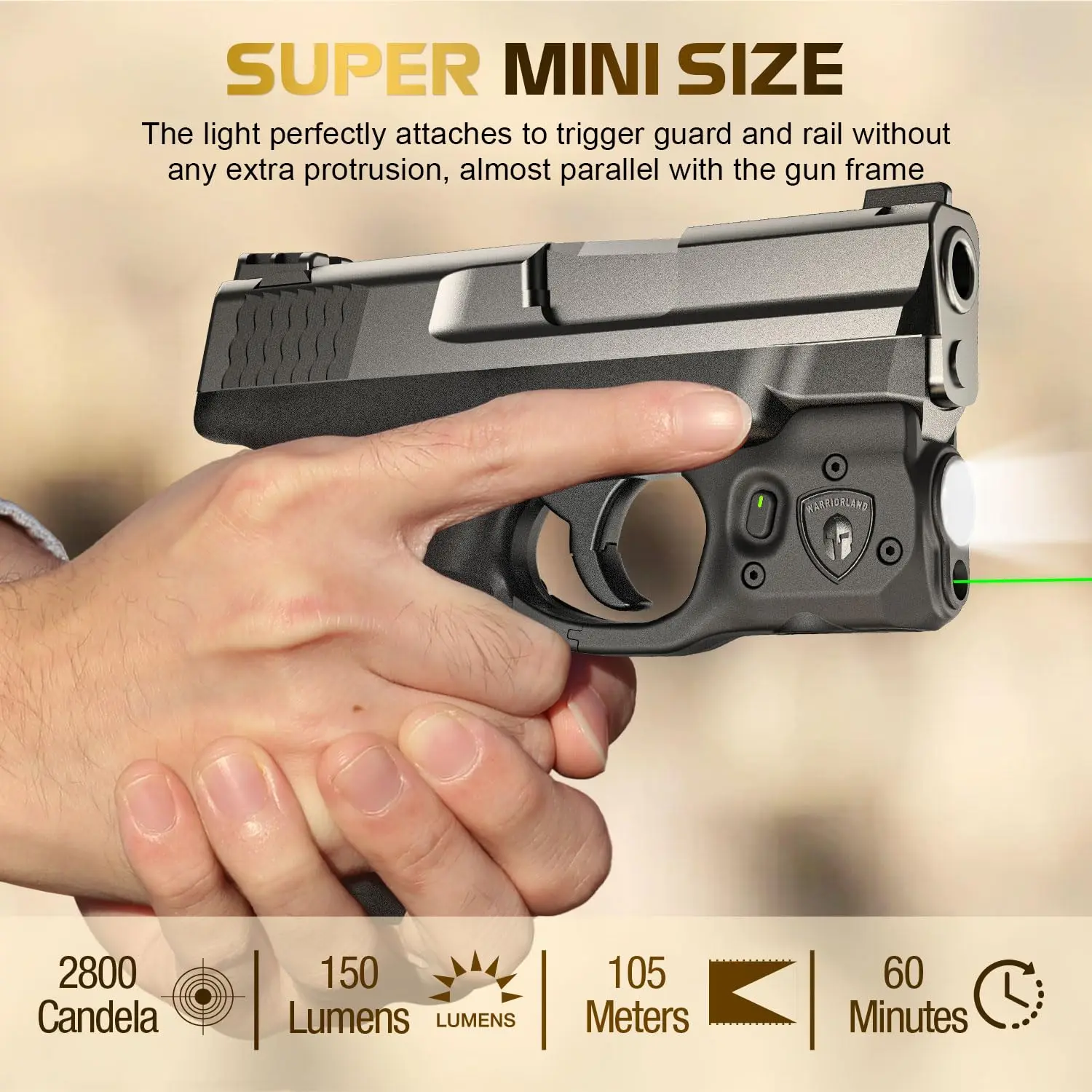 Only Fit S&W M&P Shield M2.0 9mm/.40,Compact 150 Lumen Mounted Light ,Green/Red,SLL-102