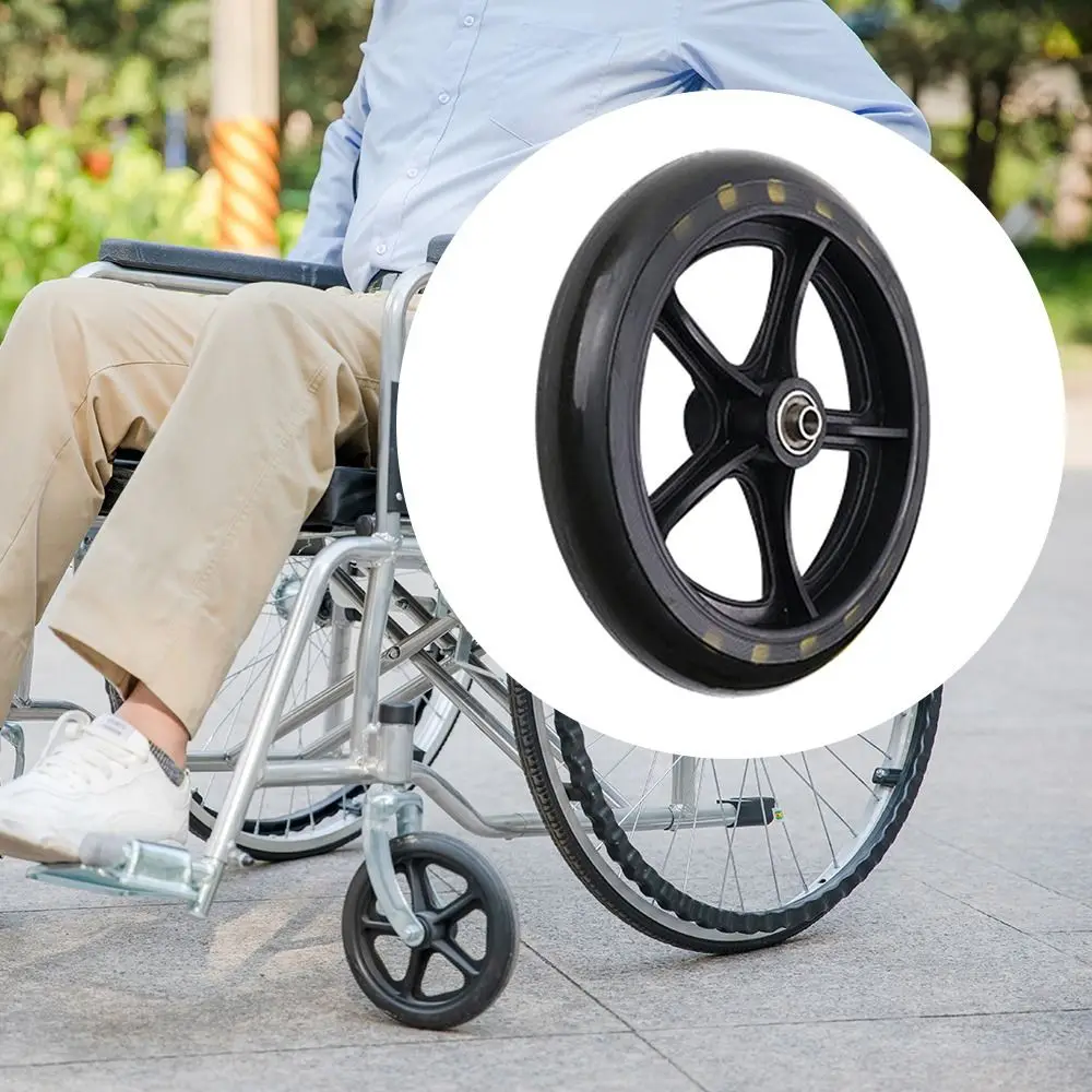 8Inch Wheelchair Front Castor Wear-resistant Replacement Shopping Cart Wheels Anti Slip Solid Tire Wheel Wheelchair Accessories