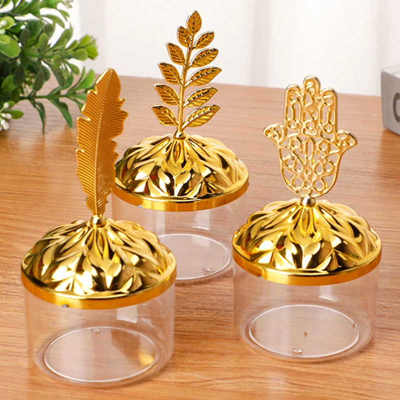 Clear Plastic Square Candy Box With Feather Lid Small Cube Jewelry Storage Organizer Containers Wedding Decoration Party