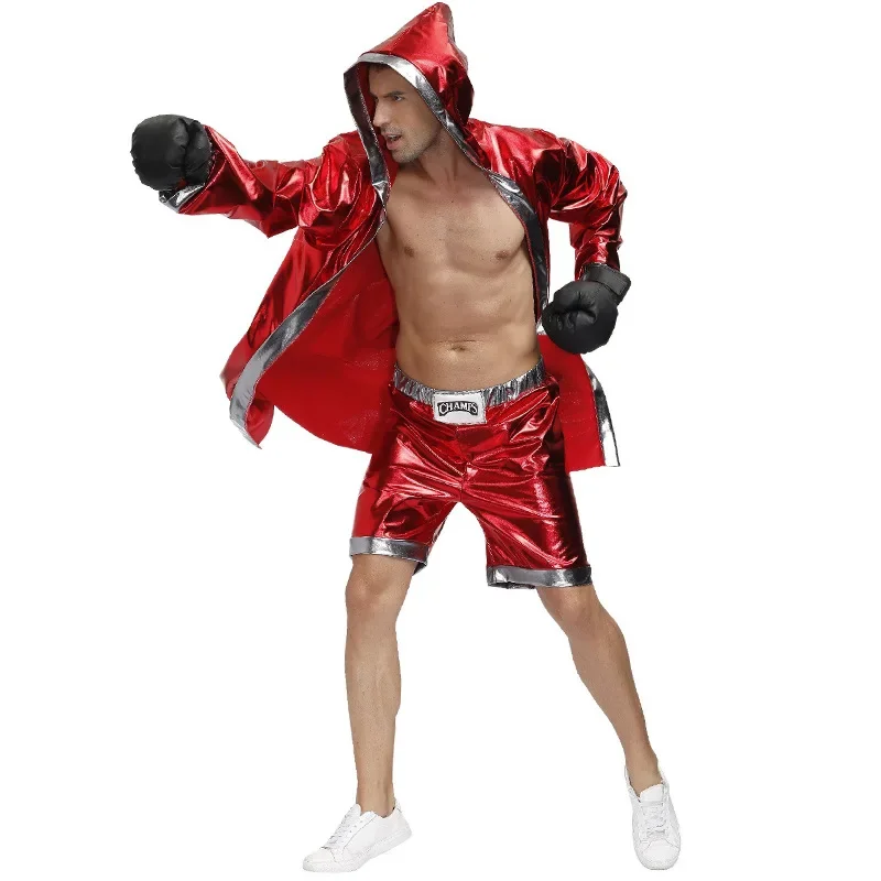 

Halloween Costume New Red Couple Boxer Boxing Suit Anime Cosplay Costume Stage Men And Women
