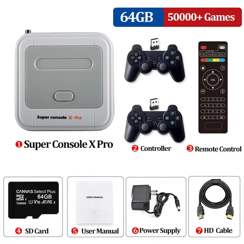 Go! Amlogic S905X WiFi 4K HD Super Console X Pro 50+ Emulator 70000+ Games Retro Mini TV Box Video Game Player For PS1/N64/DC