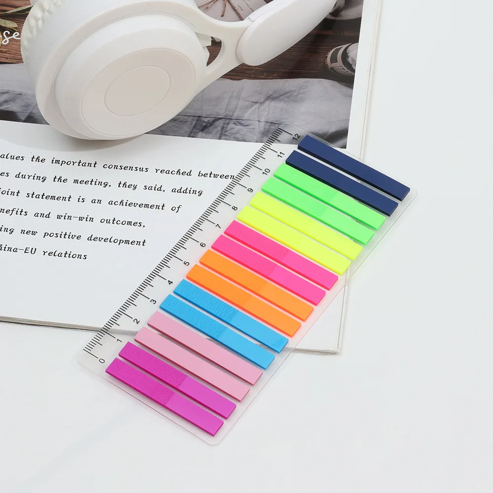 KindFuny 320 Sheets Transparent Sticky Notes Self-Adhesive Annotation Books Bookmarks Memo Pad Index Tabs Stationery