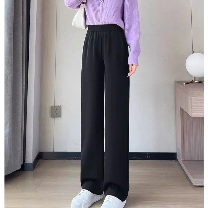 Loose and Comfortable Wide Leg Pants for Spring and Summer 2025 New High Waisted Casual and Simple Outdoor Sports  Casual Pants