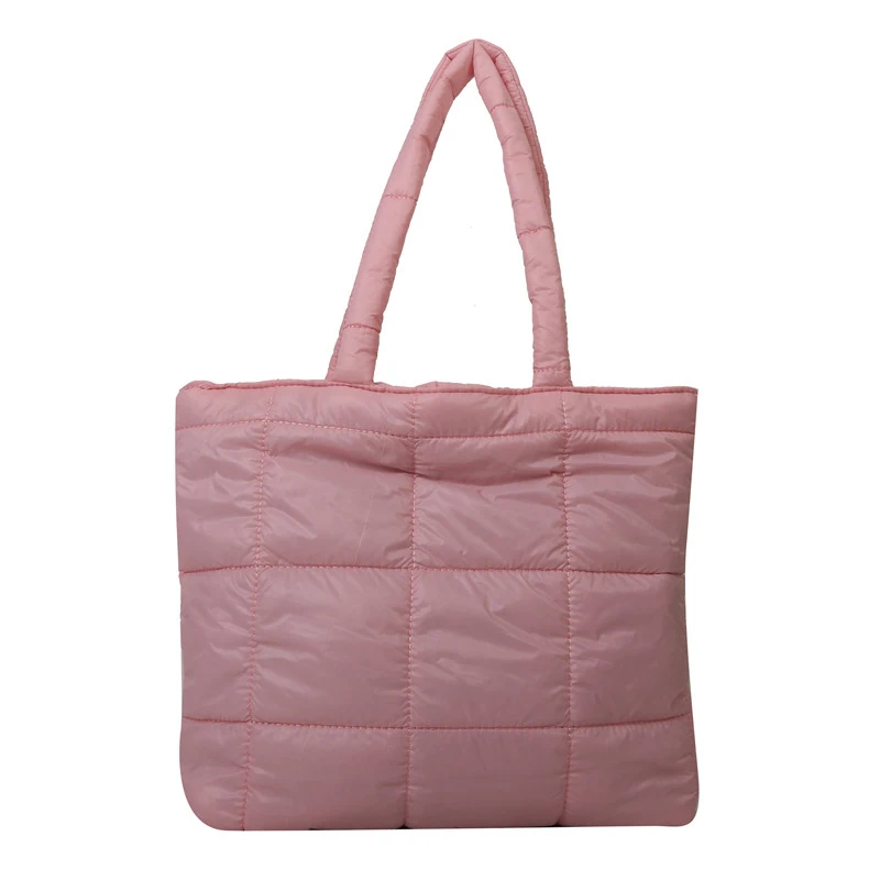 Bolso de mano acolchado para mujer, bolsa de hombro acolchada de algodón, de gran capacidad, para ir de compras