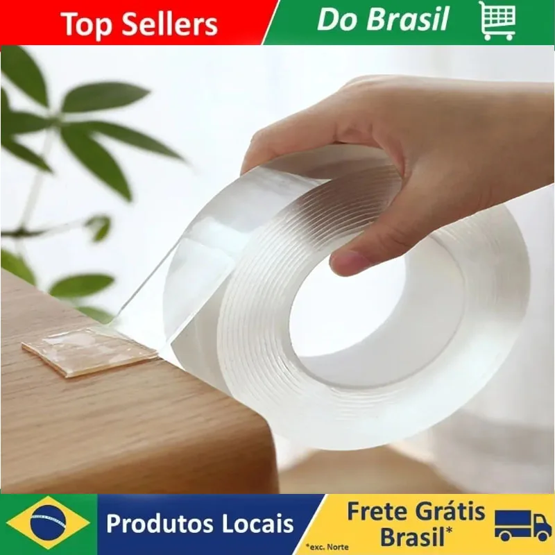 5m Double Contact Nano Tape Powerful Extra Strong Sided Adhesive for Kitchen and Bathroom Waterproof and Cleanable Tool