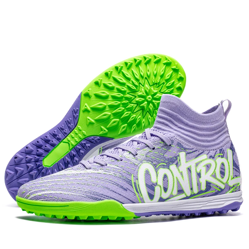 Mens Football Shoes 2025 New Anti Slip Wear Resistant High Cut Casual TF Adults Fast Sports Soccer Cleat Teenager Sneakers