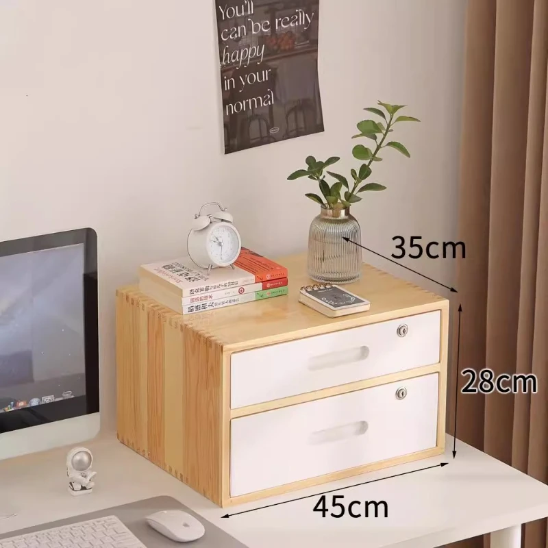 ‌ Szuflada z litego drewna, szafka na biurko z 3 przegródkami, ekologiczny organizer, wielowarstwowe pudełko narzędziowe ‌