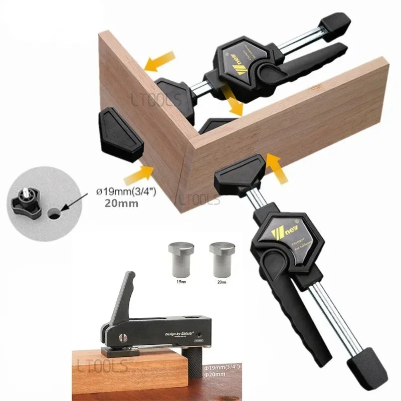 Workbench Dog Holes Quick Acting Hold Down Clamp Adjustable Fast Fixed Clip Fixture for Woodworking Benches 19/20MM Hole Tool