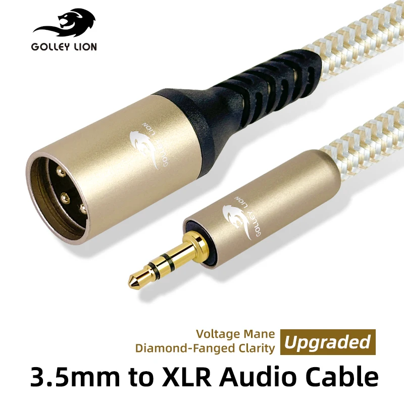 Aux 3.5mm Male to XLR 3-Pin Male Plug Audio Cable XLR to 1/8'' Mini Jack 3.5mm Unbalanced Converter Cord for Speaker