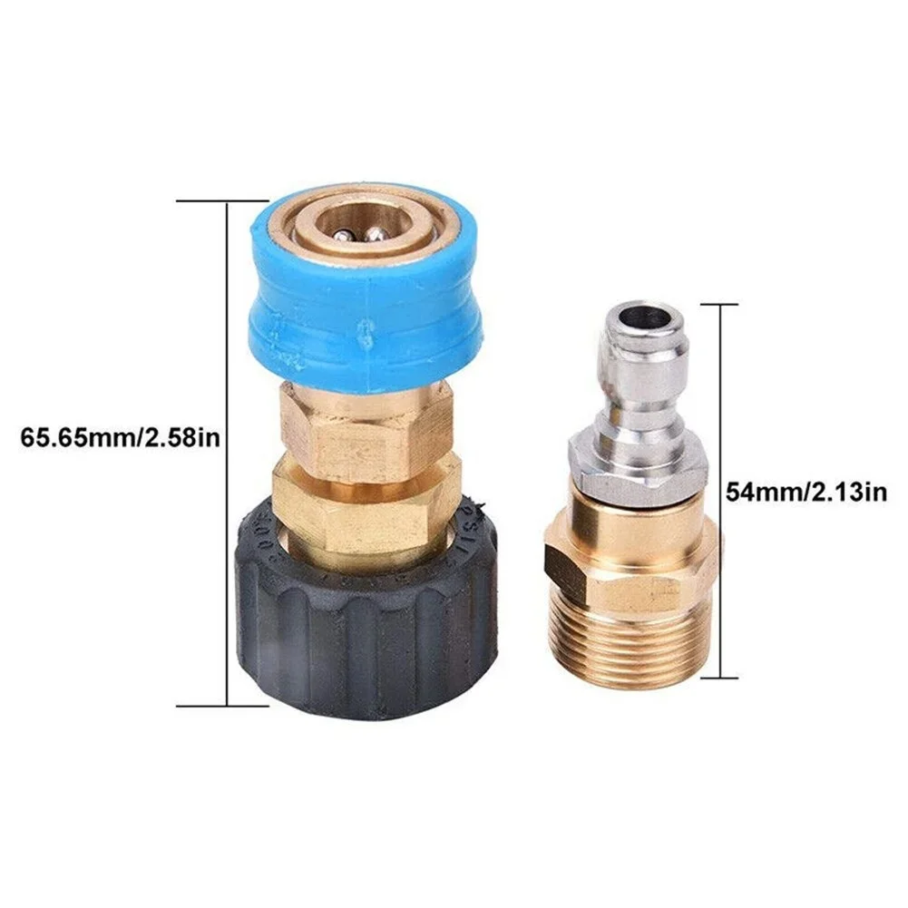 Quick Release Hose Adapter For High Pressure Washer Use With M22F And M22M Thread Standards And 22mm 14mm Hose End Fit