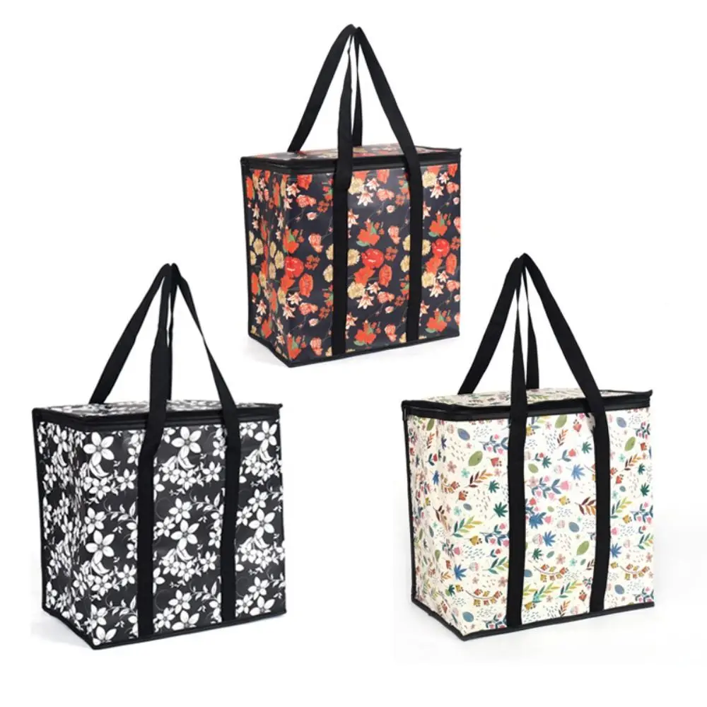 

45L Insulated Cooler Bag Large Capacity Reusable Picnic Lunch Bag Box Waterproof Portable Thermal Bag Outdoor Travel Camping BBQ