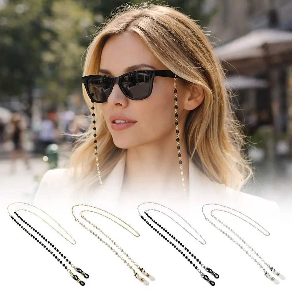Fashion Flower Beads Eyeglass Holder Handmade Necklace Nonslip Glasses Chain Anti Drop Glasses Straps Eye Accessories