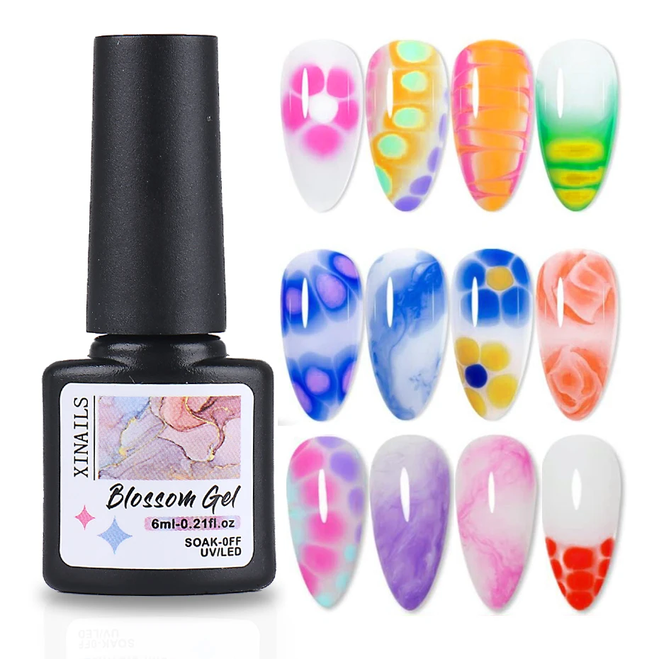 6ml Clear Blooming Gel Polish  UV LED Soak Off Nail Art Polish for Flower Spreading Effect Marble Nail Polish Gel Paint Varnish