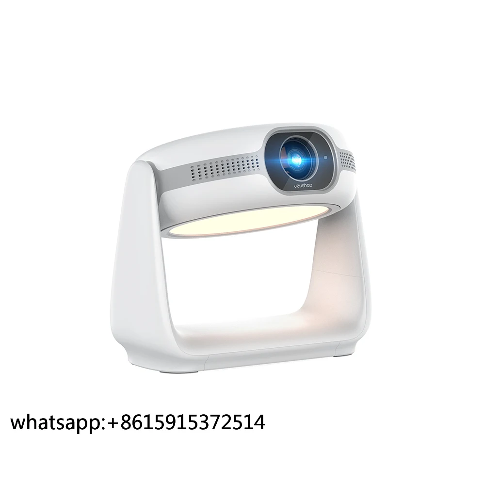 TLCRETE VEVSHAO أحدث LCD LED جهاز عرض ذكي محمول A10 مع مصباح مكتبي 720P 1080P أندرويد OS العارض