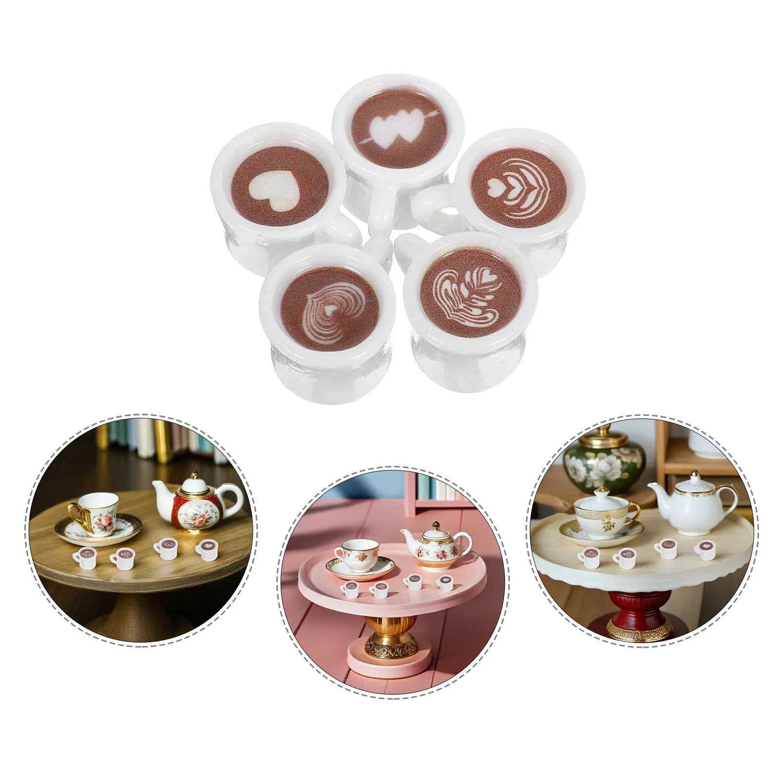 25Pcs Creative Miniature Resin Coffee Cup Charms Tiny Ornaments for DIY Crafts and Coffee Area Decoration