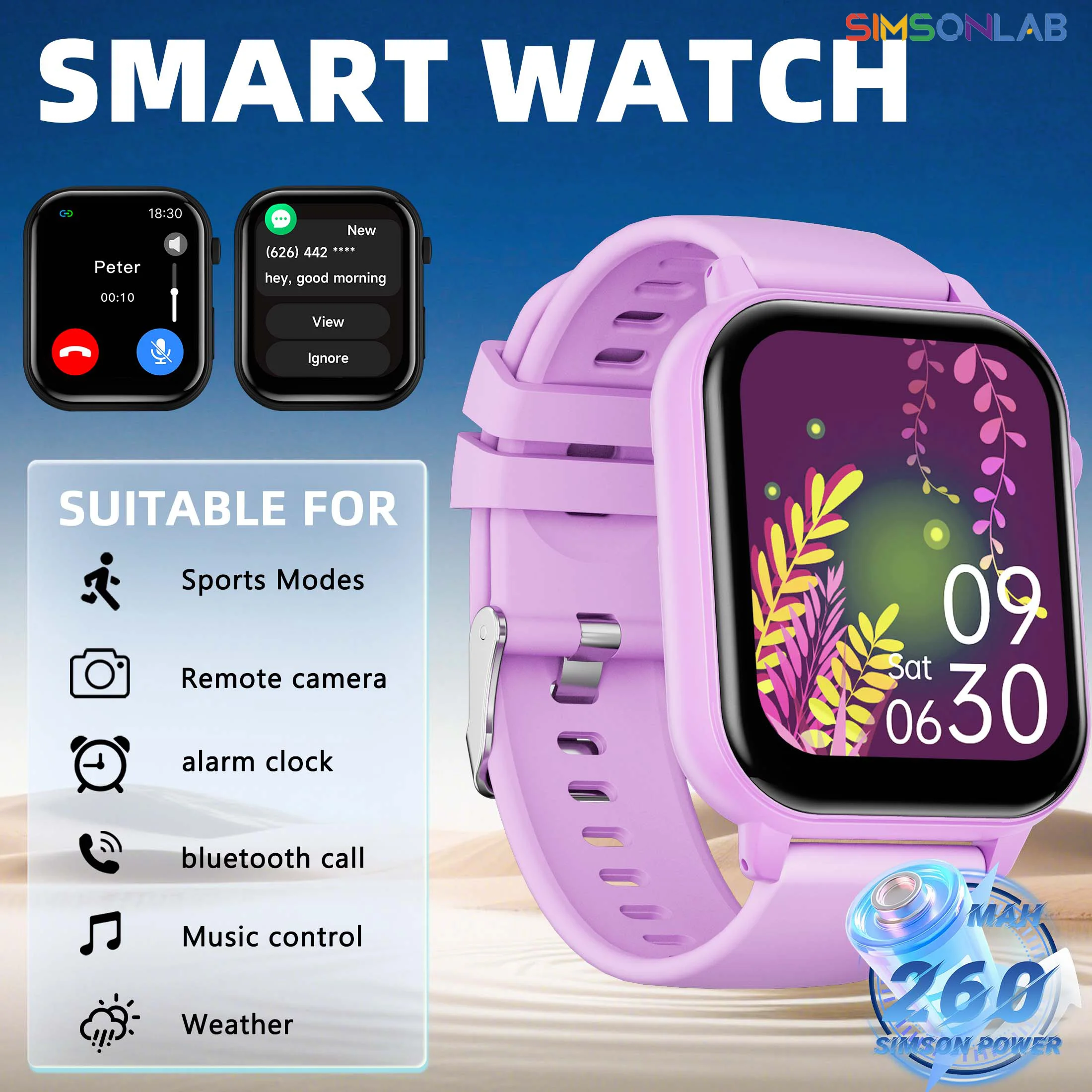 New Fashion Smartwatch with 1.83 inch Screen Wireless Call M