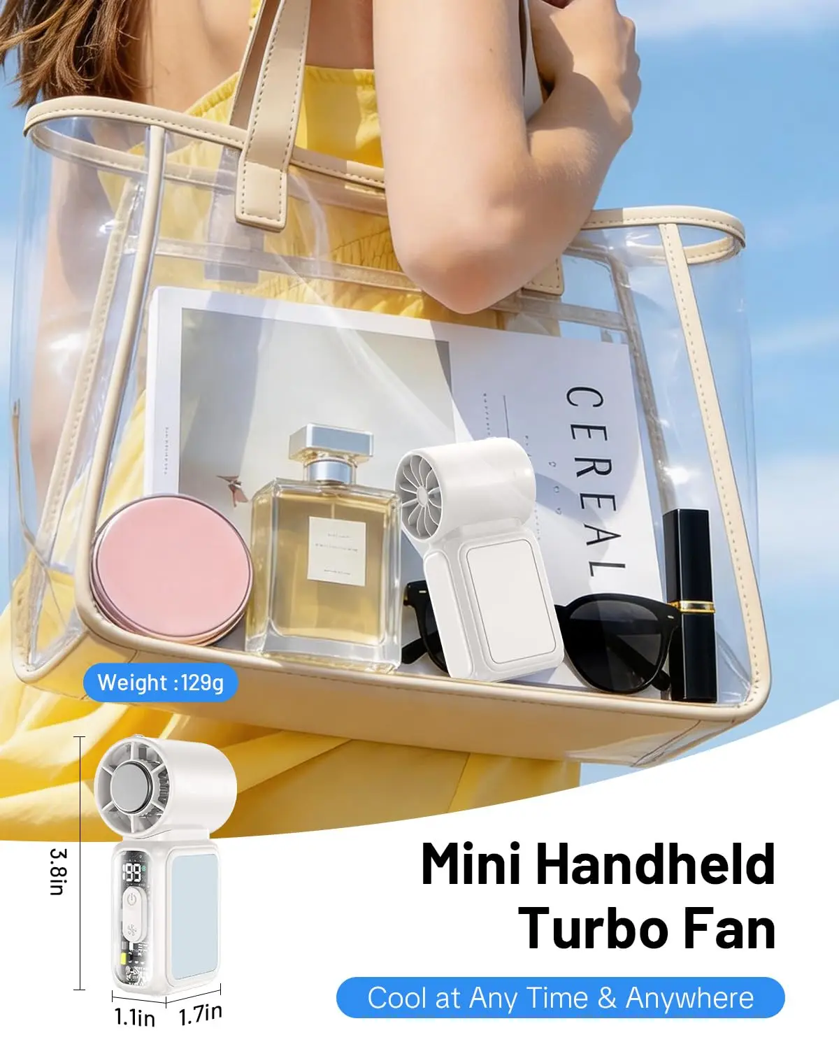 Handheld Foldable Mini Fan with Semiconductor Cooling,Speed 5 Personal Turbo Portable Fan 4000mAh,Powerful Pocket Hand Fans image 6