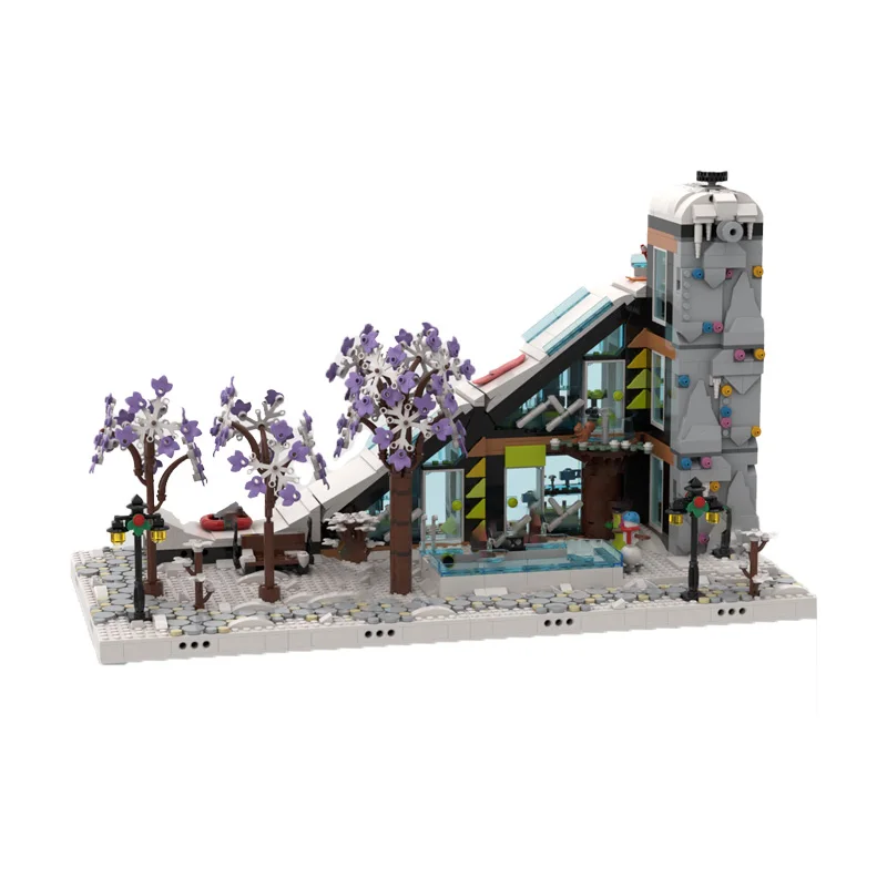 

921 PCS Medieval Display 60366-Skiand Climbing Center MOC Customize Modular Building Block Technology DIY Boys Toy Birthday Gift