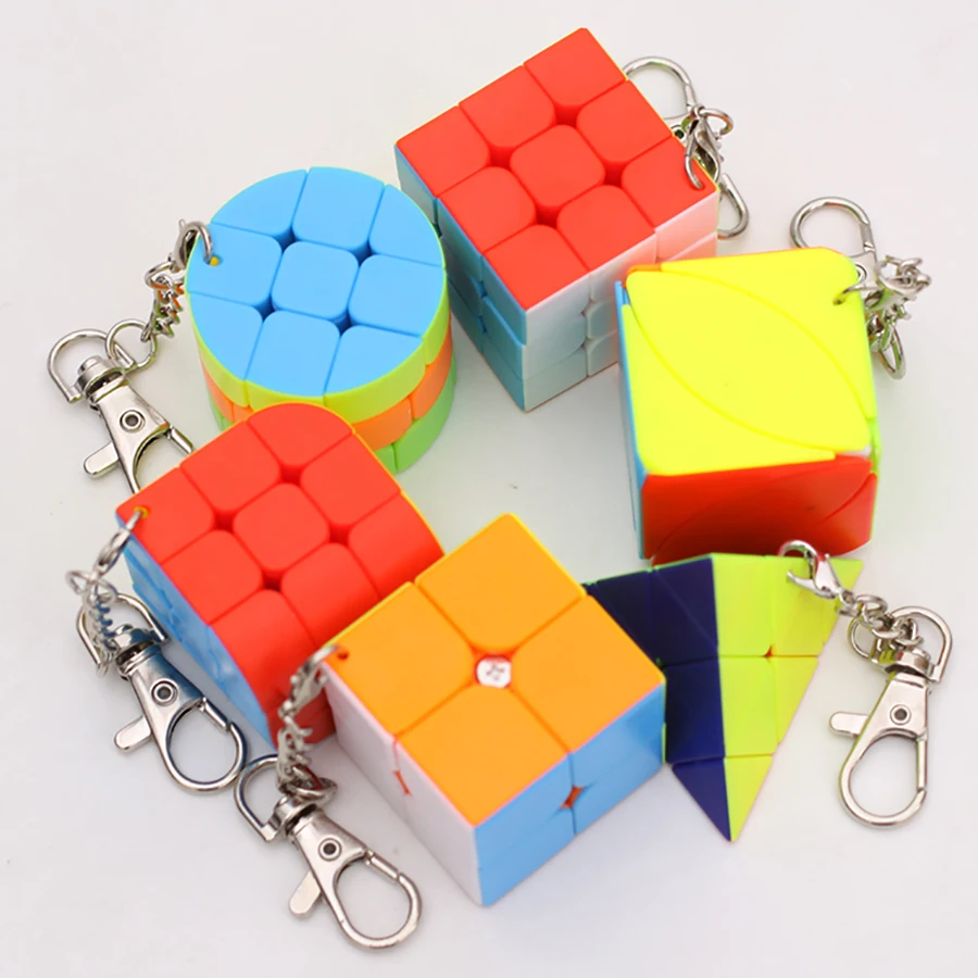 المكعب السحري 2x2 3x3 4x4 5x5 الهرم سلسلة مفاتيح صغيرة تخفيف التوتر لغز المهنية السلس سرعة لعبة لعبة أطفال هدية