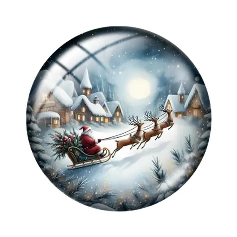 Watercolor Christmas Night  for making jewelry 10pcs12mm/14mm/16mm/18mm/25mm Cabochon Demo Flat Back Making findings view 5