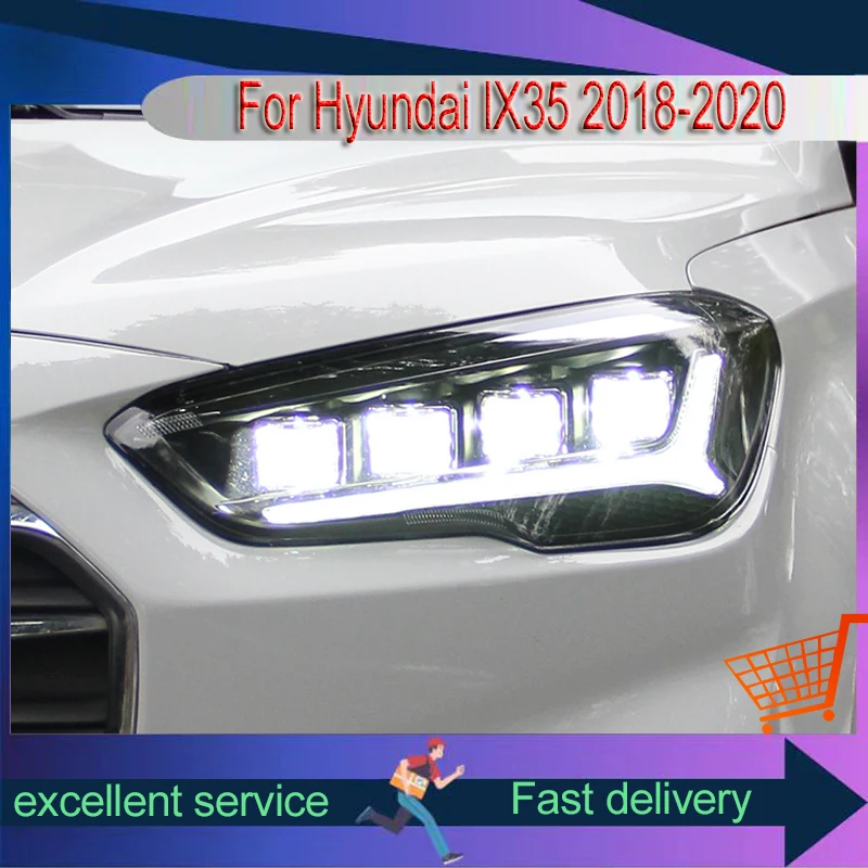 Car Lamps For Hyundai IX35 New Tucson 2018-2020 Front Lights LED DRL Headlight HID Projector Lens Refit Auto Tools Accessories