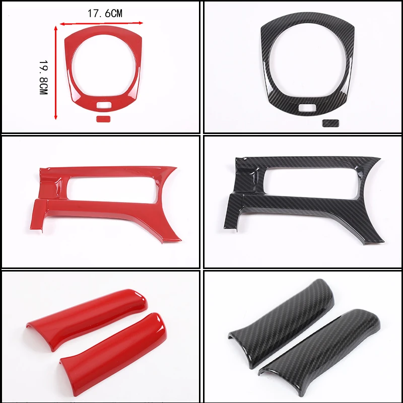 For 2016-2025 Mazda MX-5 ND Fiat 124 Abarth 124 ABS Carbon Fiber Handbrake Sleeve Media Bezel Shift Panel 3Pcs Set