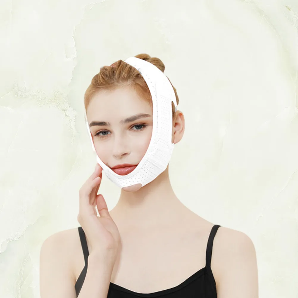 Face Lifting Mask Breathable White Masseter Muscle Chin Strap Support Slim Face Contour Comfort