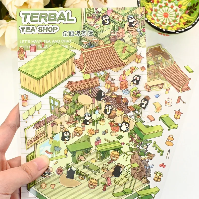 Regalo para adultos y niños, juguetes clásicos, pegatinas de casa en miniatura 3D, Kit de artesanía de paisajismo creativo DIY, actividad divertida para aliviar el estrés