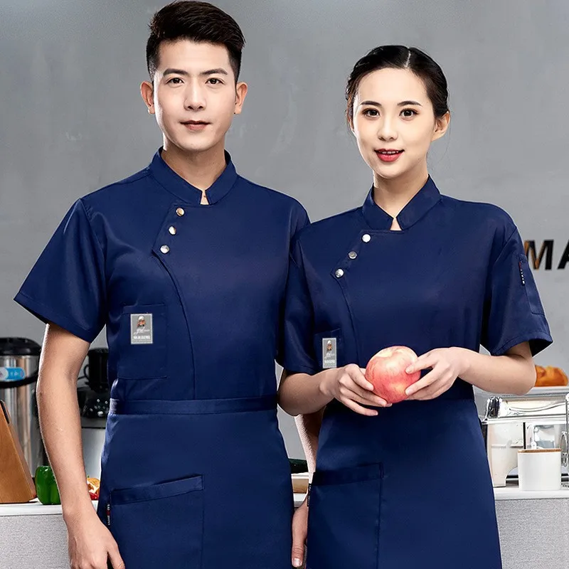 Mode Atmungsaktive Männer Kurzarm Chef Uniform Grand Hotel Chinesischen Westlichen Restaurant Bäckerei Küche Tragen