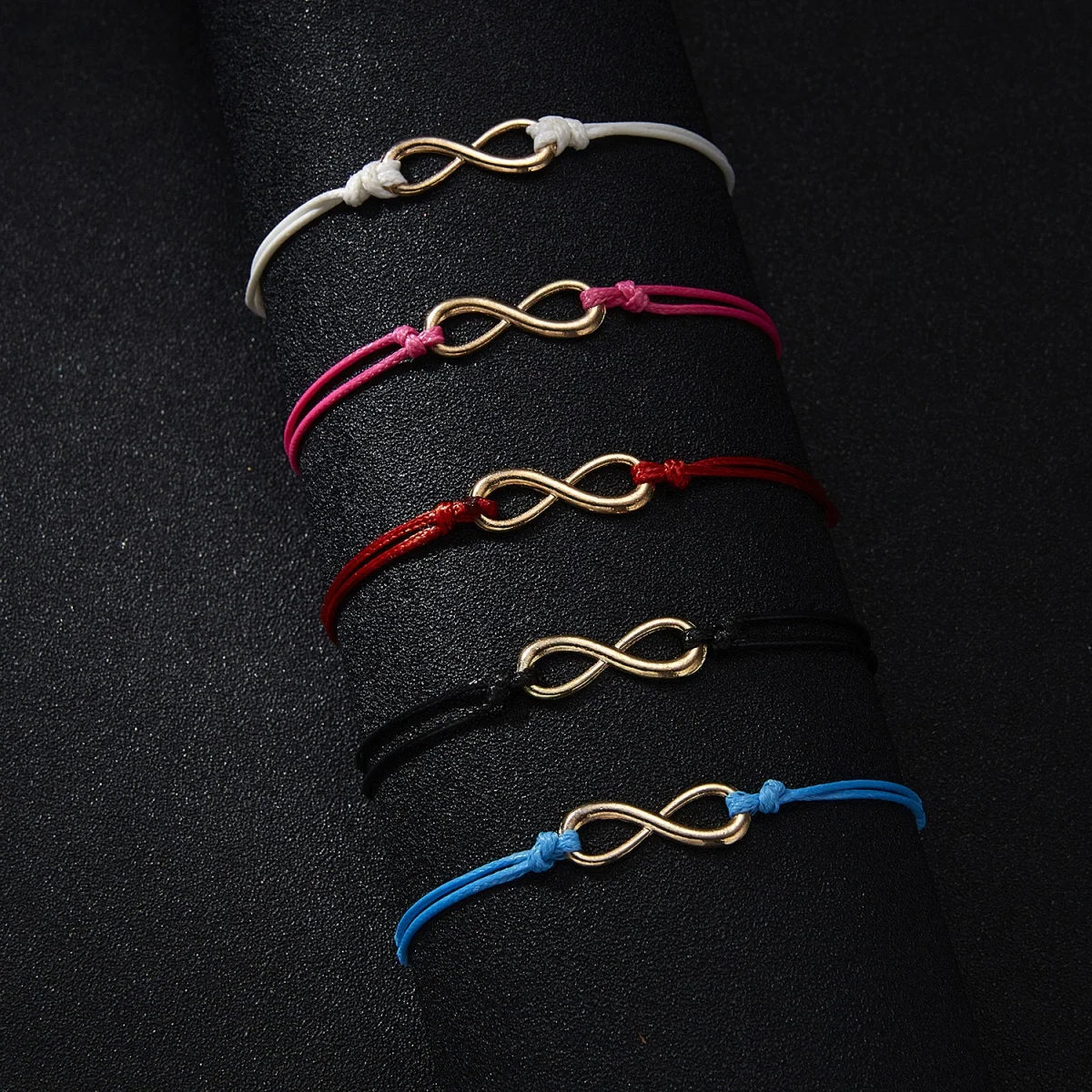 الحد الأدنى إنفينيتي رمز سوار للنساء الرجال الموضة اليدوية مضفر حبل ملون سلسلة الكلمات 8 الإسورة مجوهرات الصداقة #1
