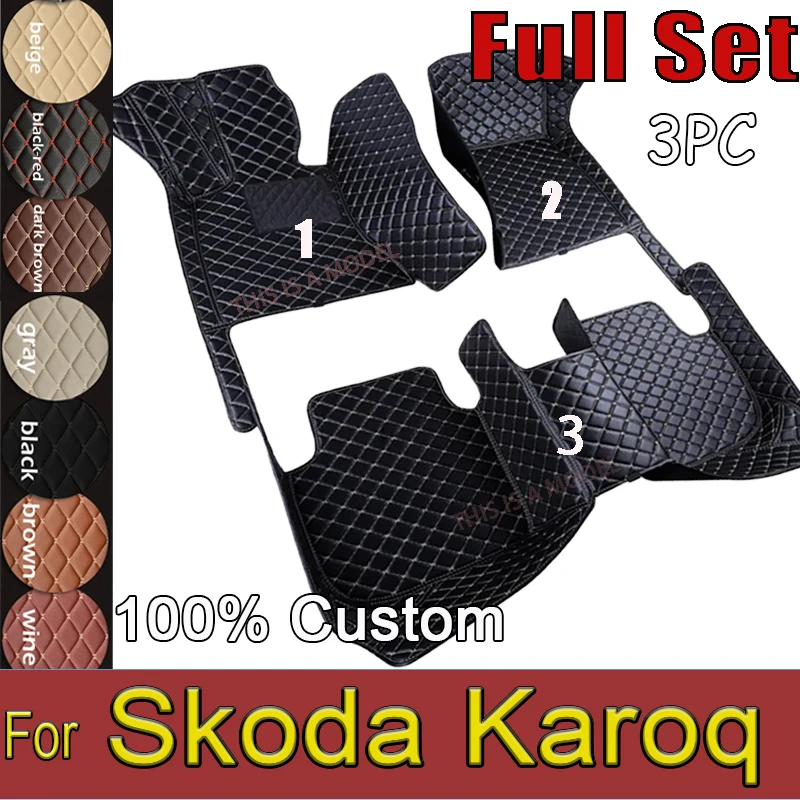 

Car Floor Mats For Skoda Karoq 2018 2019 2020 Custom Auto Foot Pads Automobile Carpet Cover Interior Accessories