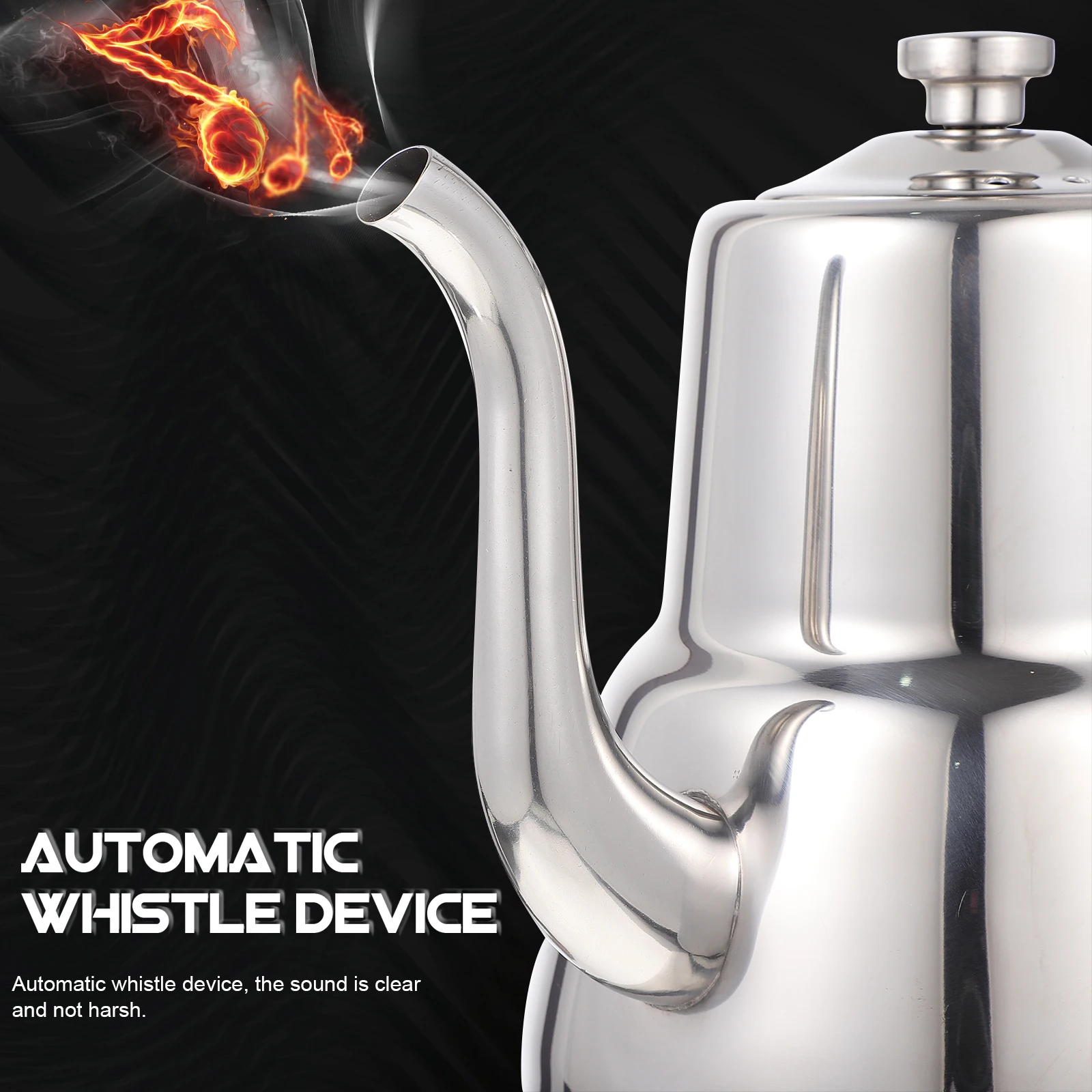 

Kettle Teapot with Filter Stainless Steel Pots Stove Creative Silver Water Metal