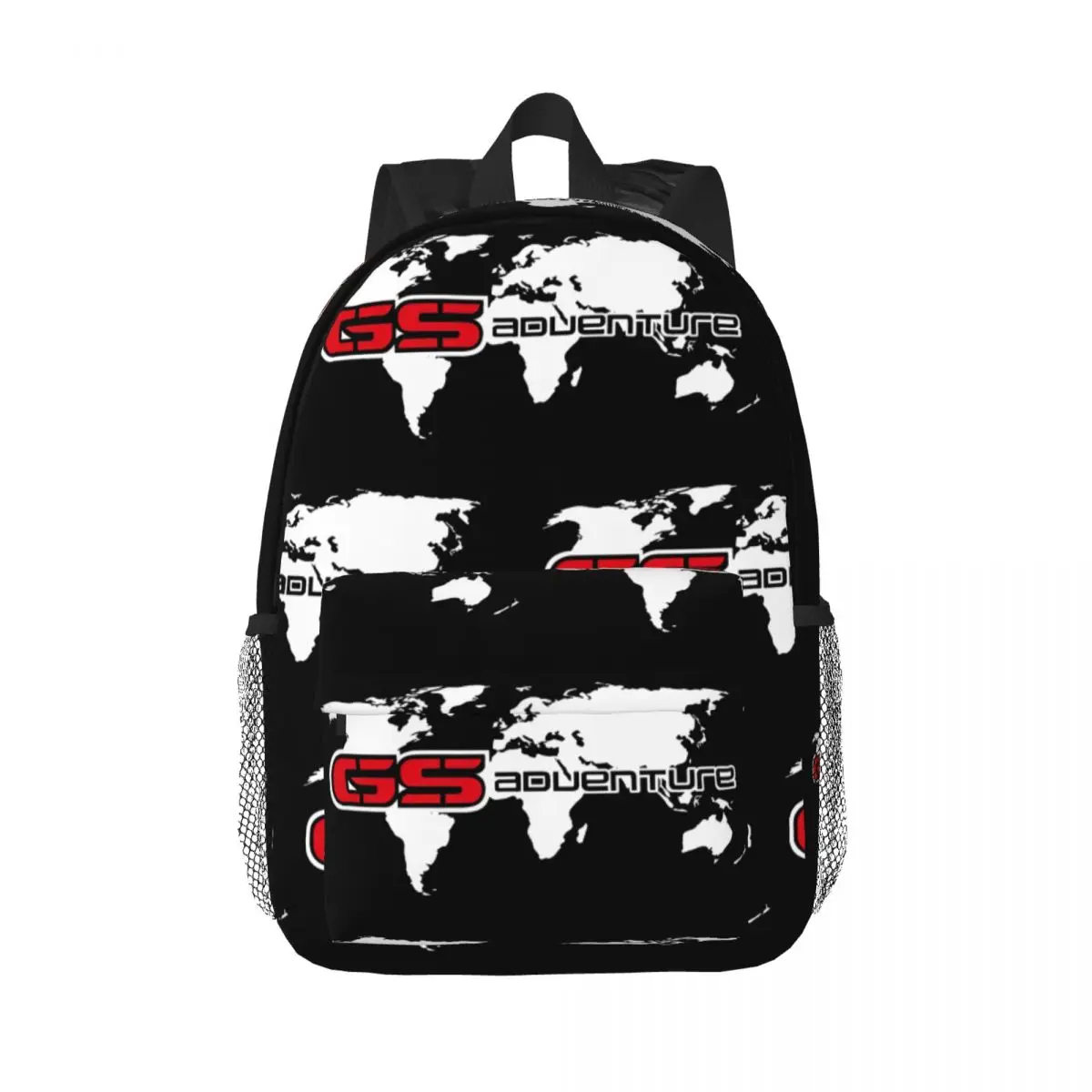 

Motorcycle GS World Map Backpack Middle High College School Student Bookbag