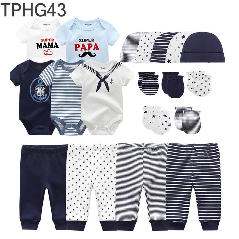 

19Pcs/lot Baby Bodysuits+Pants+Hat+Gloves Newborn Clothes and Accessories Girl Boy Four Seasons Cotton 0-12 Months Baby Set