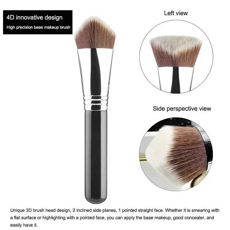 2 Type 4D Pyramid Shape/Innovative design Synthetic Hair Single makeup Brush Fit Foundation Brushes Blush Face Make up Brushes